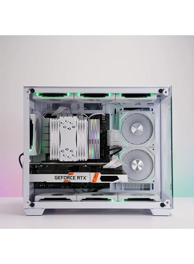 OUYUANSU مروحة علبة كمبيوتر مقاس 120 مم RGB، تدفق هواء عالي، هادئة، ARGB متزامن، أمامية، سوداء - Image 3